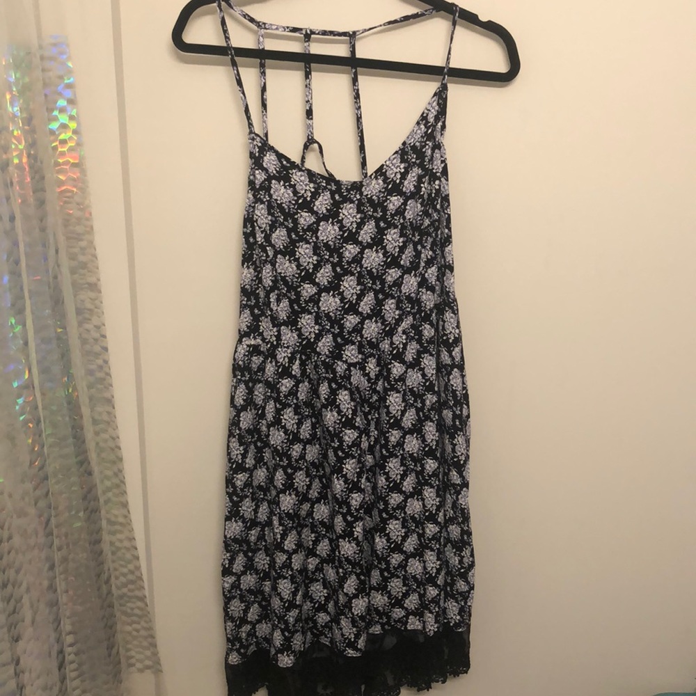 Lace trimmed floral dress